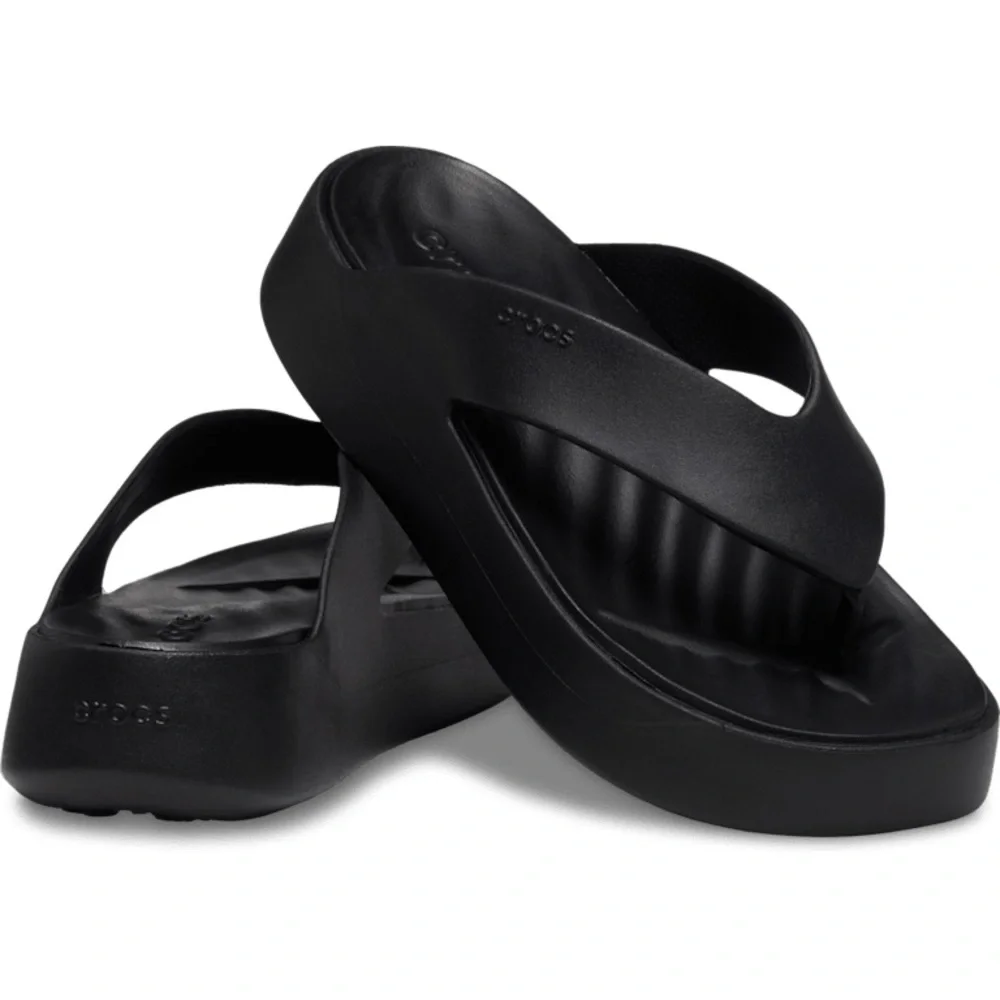 CROCS Black Platform Flip Flops